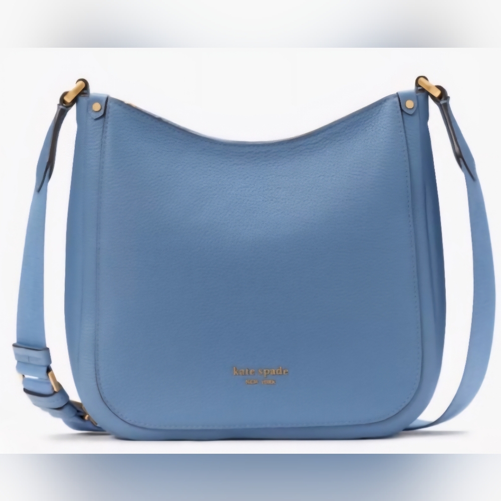 Kate Spade Blue Shoulder Bag Pebbled Leather